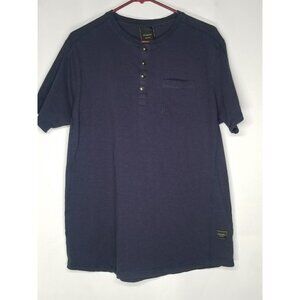 Six Lincoln Dark Navy Size XL? Mens Henley Short Sleeve  Cotton see measurements